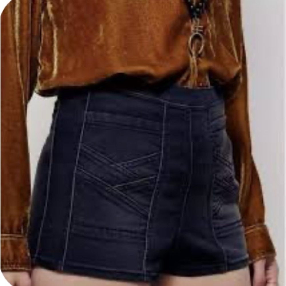 Free People High Waist Black Shorts